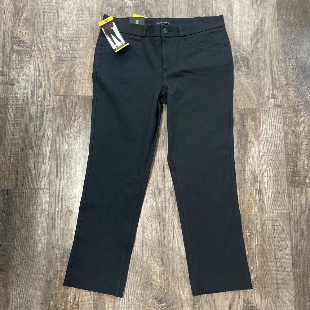 Women's Banana Republic Slim Straight Cropped Pant Size 6 Black  item 1673692